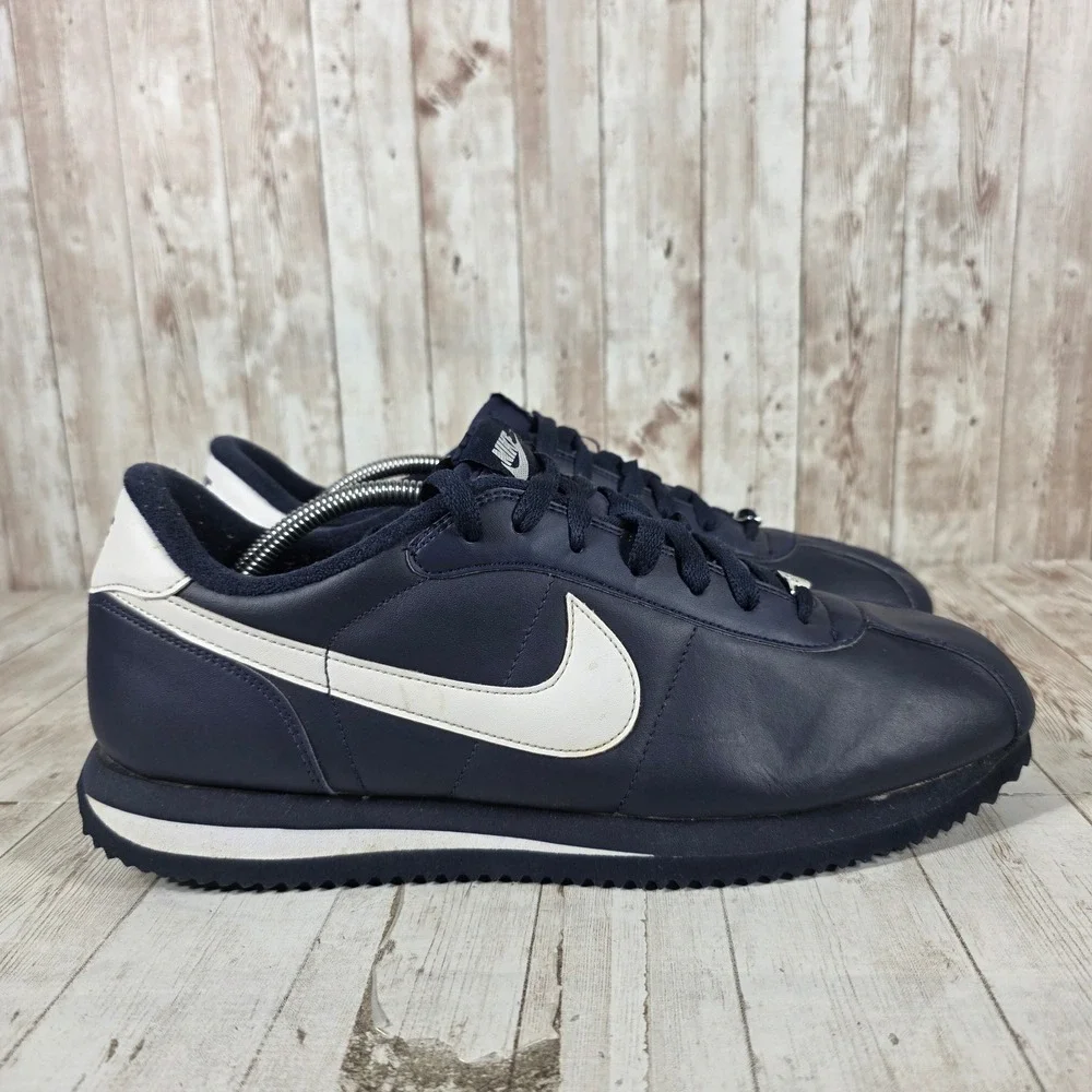 Nike Cortez Basic Leather Midnight Navy White Mens 12.5 316418-402 Low Top‎